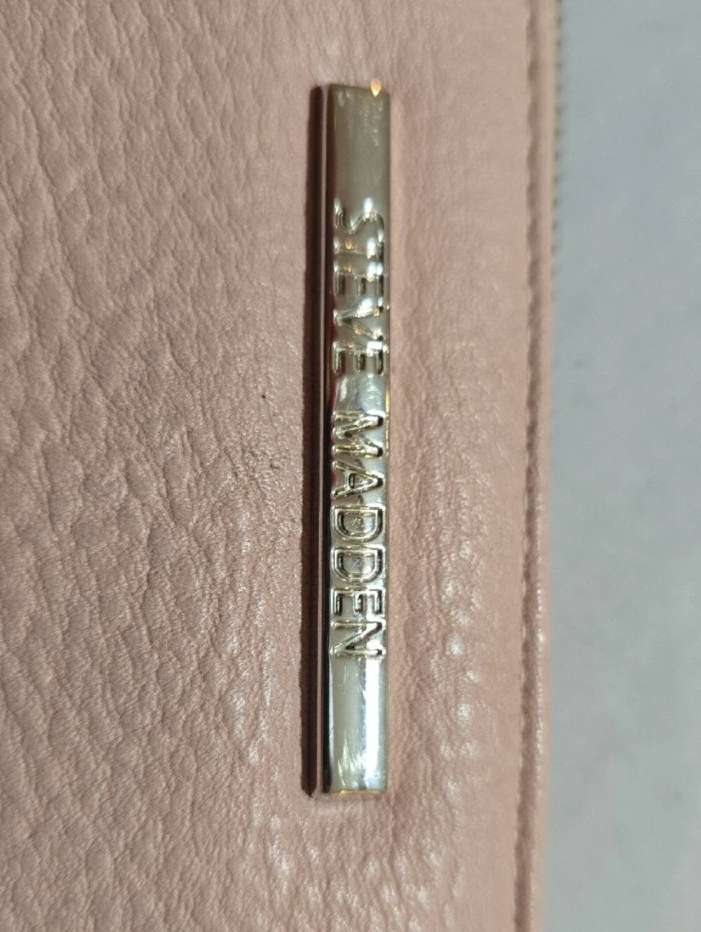 Steve Madden Pale Pink Zip-Around Wallet with Silver Accent